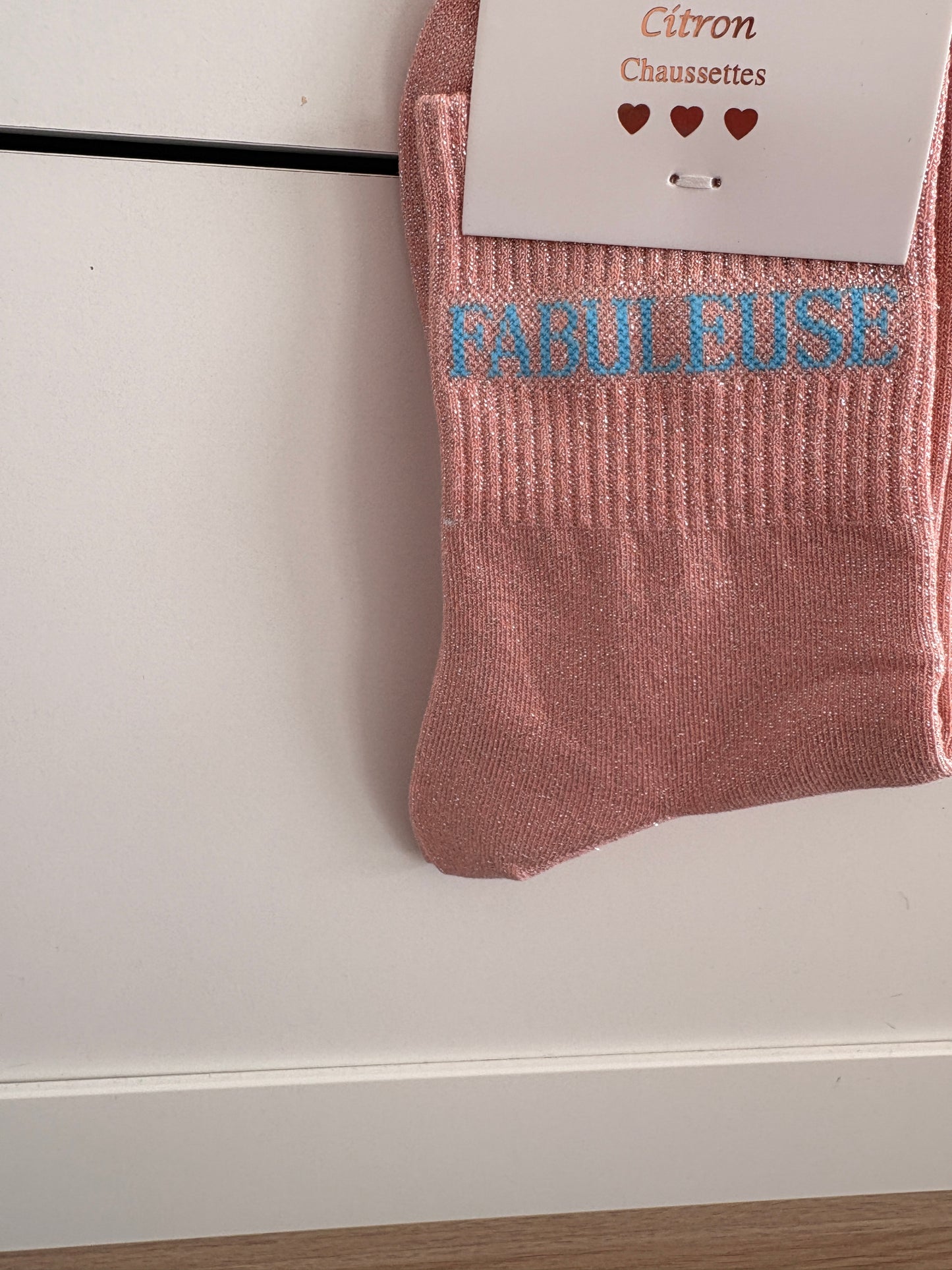 Chaussettes hautes pailletées “Fabuleuse”