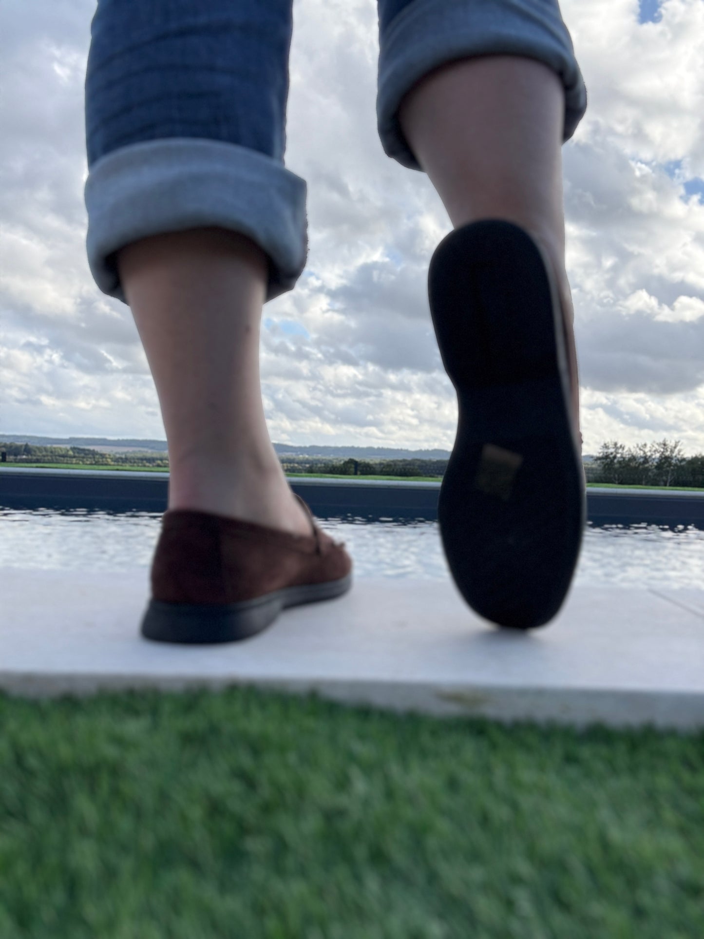 Chaussures mocassins bateau toucher daim marron chocolat