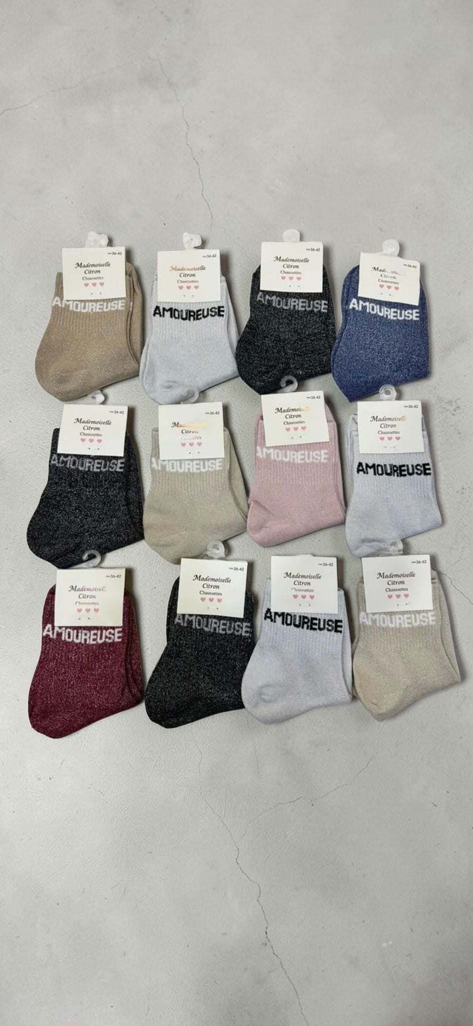 Chaussettes pailletées “Amoureuse”