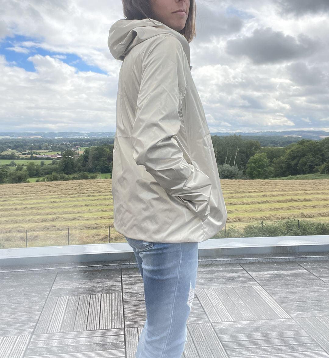 Laura Jo - Imperméable réversible court sans garnissage ouate mi-saison couleur noir/doré