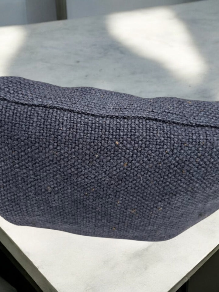 Sac banane en jute bleu denim 1 poche doubles curseurs