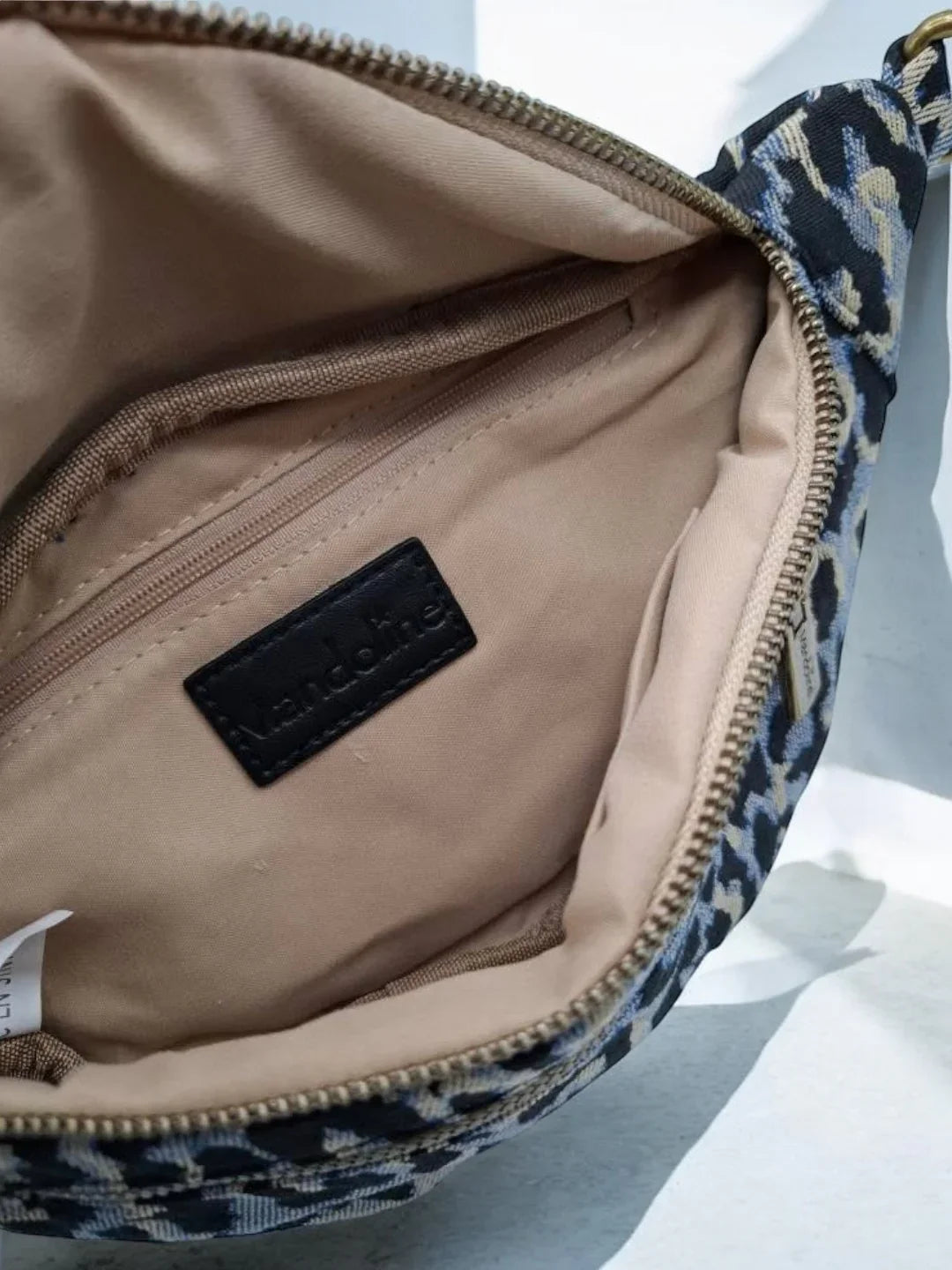 Sac banane en tissu à motif léopard bleu 2 poches