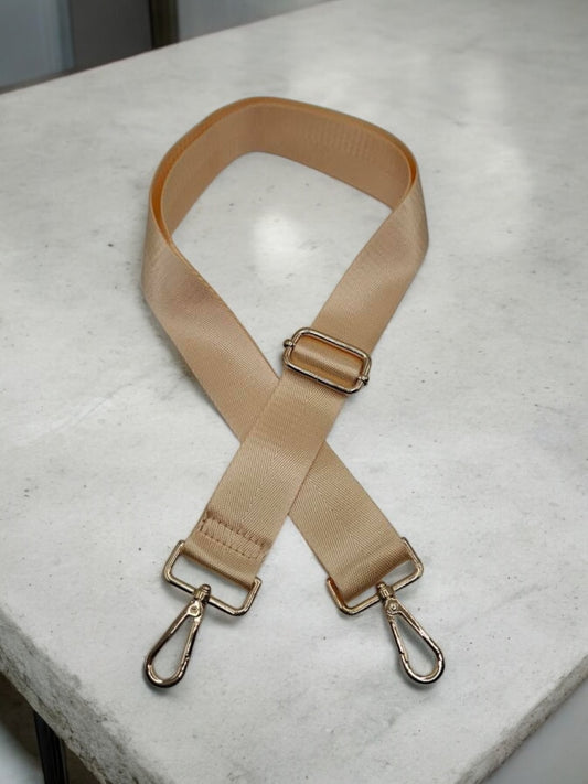 Bandoulière sangle large de couleur beige