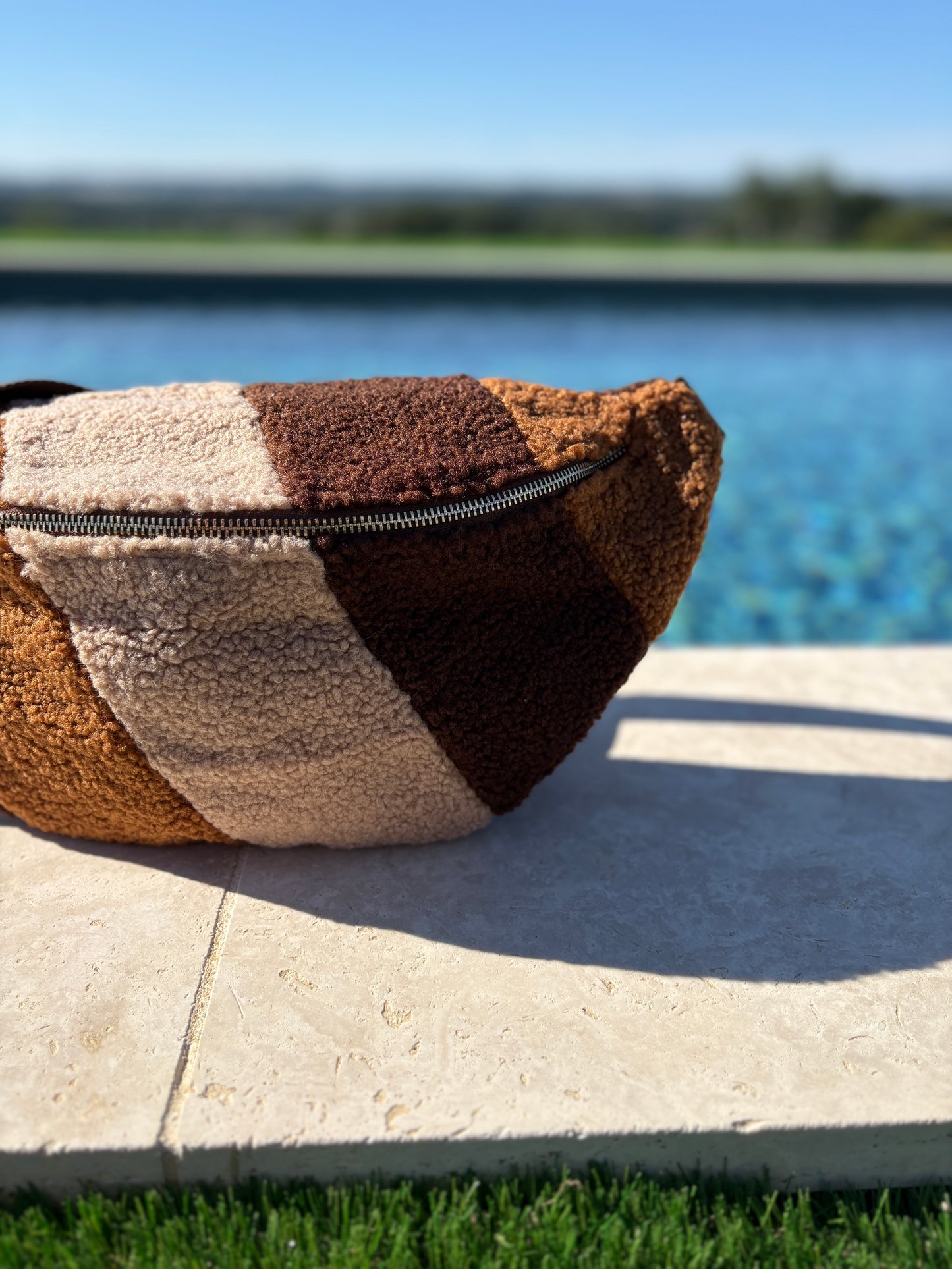 Sac banane XL peluche marron