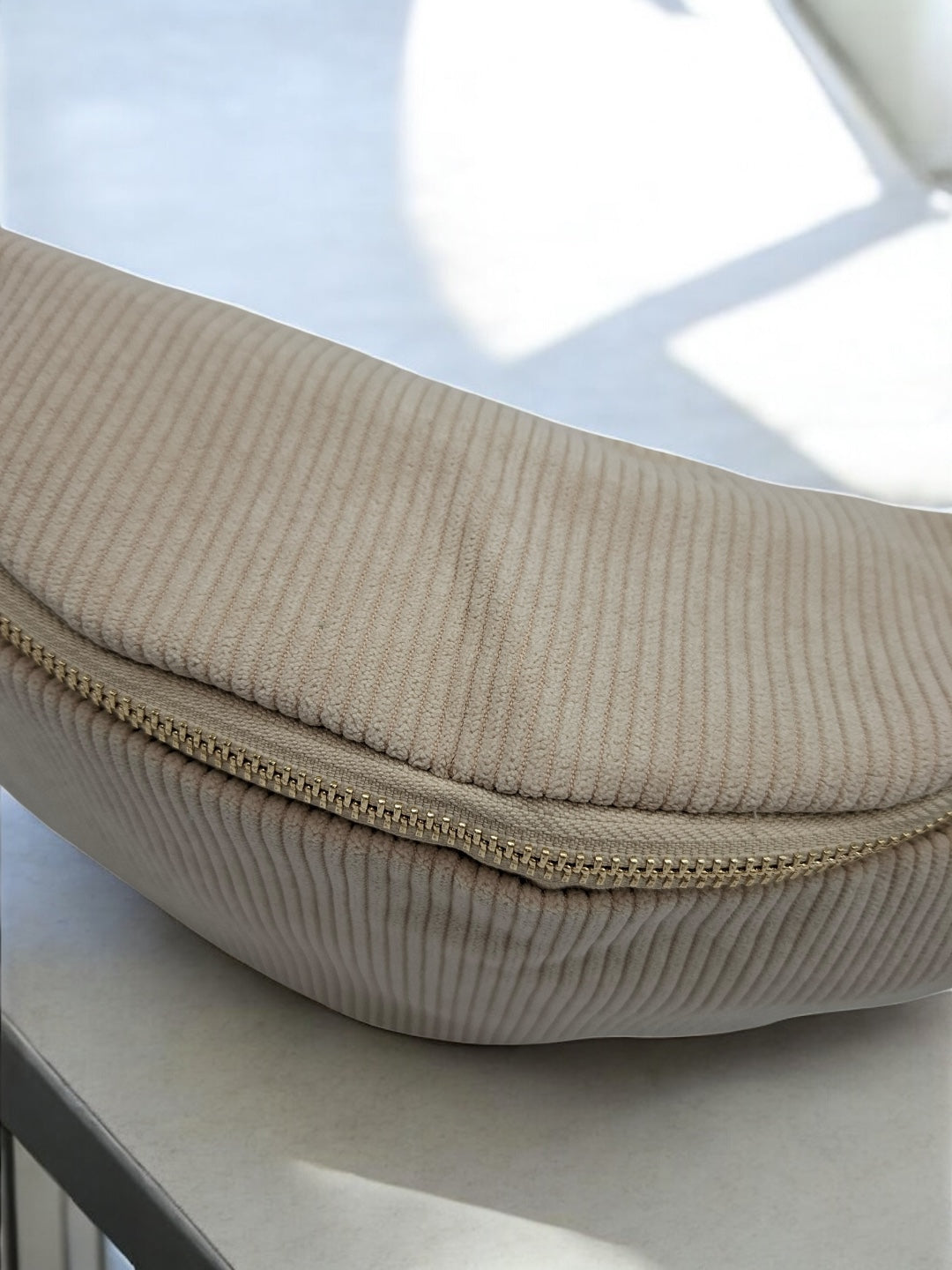 Sac banane velours cotelé beige
