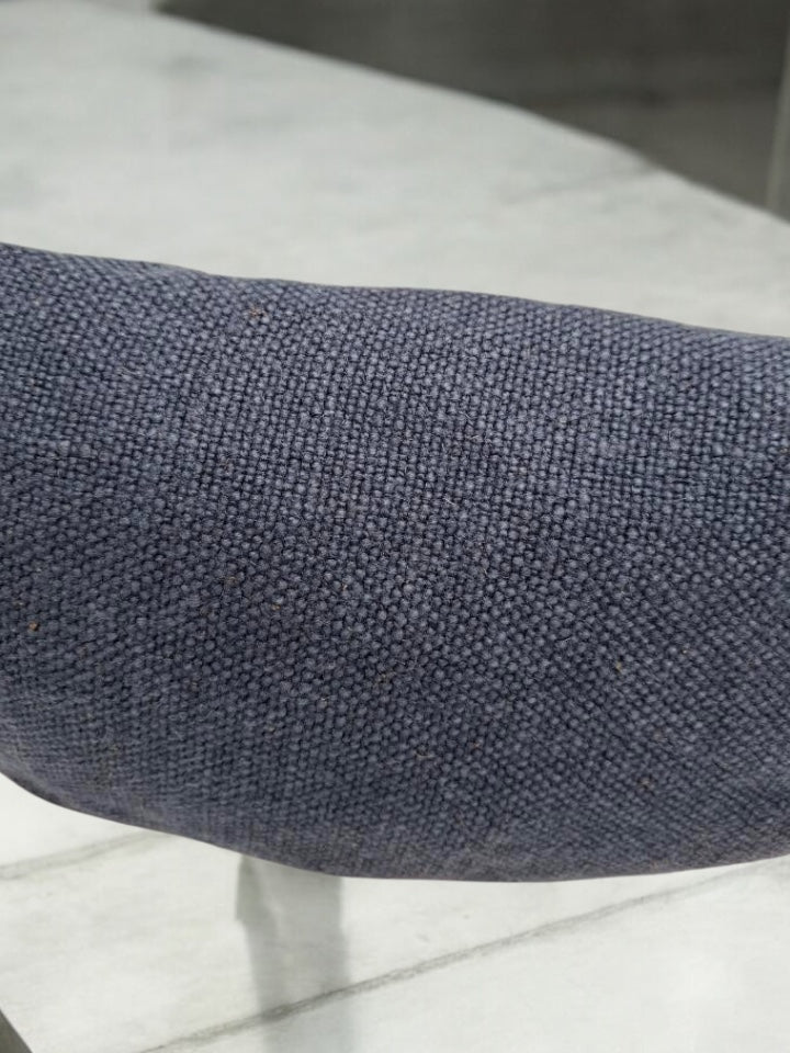 Sac banane en jute bleu denim 2 poches doubles curseurs