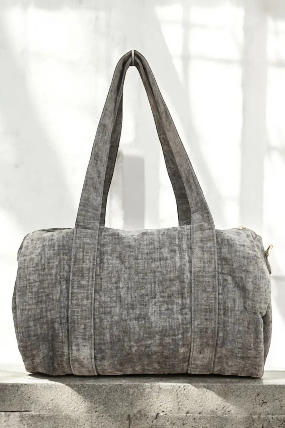 Sac week-end de voyage polochon velours cotelé texturé nuances de gris