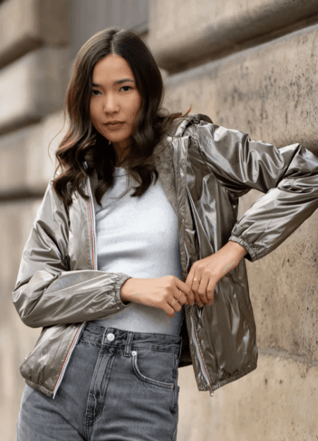 Manteau imperméable court fourré Marque Laura Jo bronze - Le Petit Placard