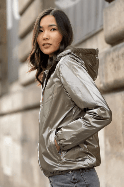 Manteau imperméable court fourré Marque Laura Jo bronze - Le Petit Placard