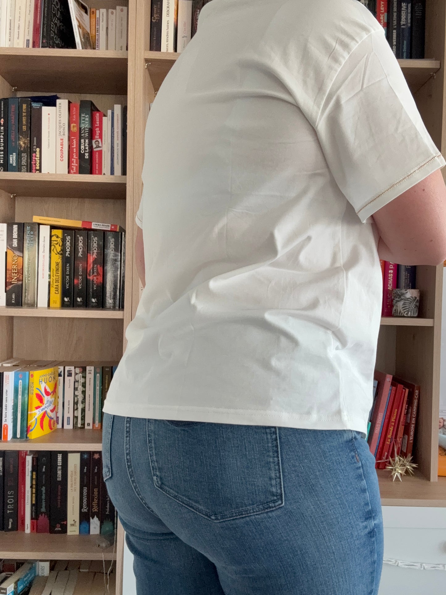 Camiseta Blanca Corazón Dorado