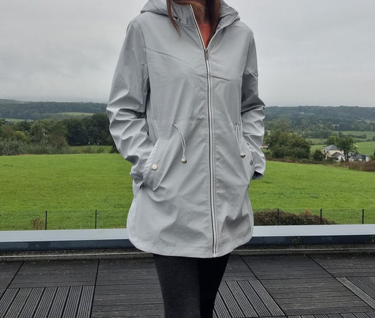 New Lolo - Manteau mi long léger imperméable gris