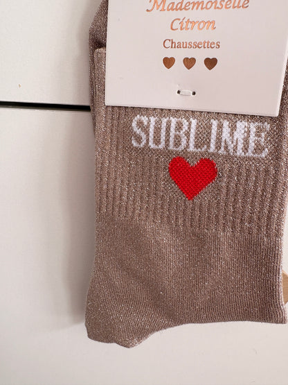 Chaussettes hautes pailletées “Sublime”