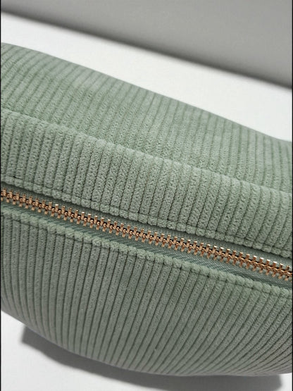 Sac banane velours cotelé vert d’eau