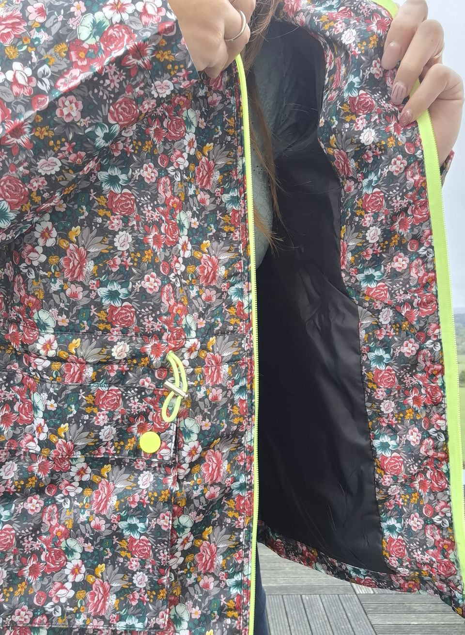 Attrait Paris - Imperméable mi long léger liberty fleuri