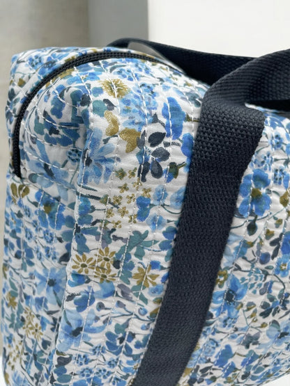 Sac week end voyage coton matelassé liberty bleu foncé