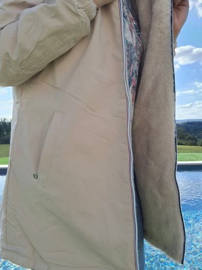 New Lolo - Manteau long beige fourré complet réversible imperméable