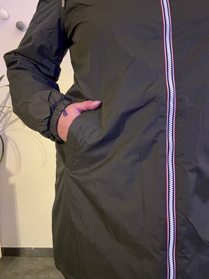 Laura Jo - Imperméable fourré long fausse fourrure kaki intérieur sherpa beige - Curvy