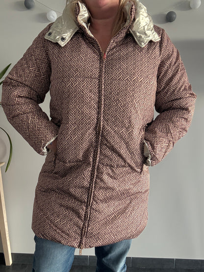 Escandelle - Manteau long  réversible imperméable matelassé marron doré