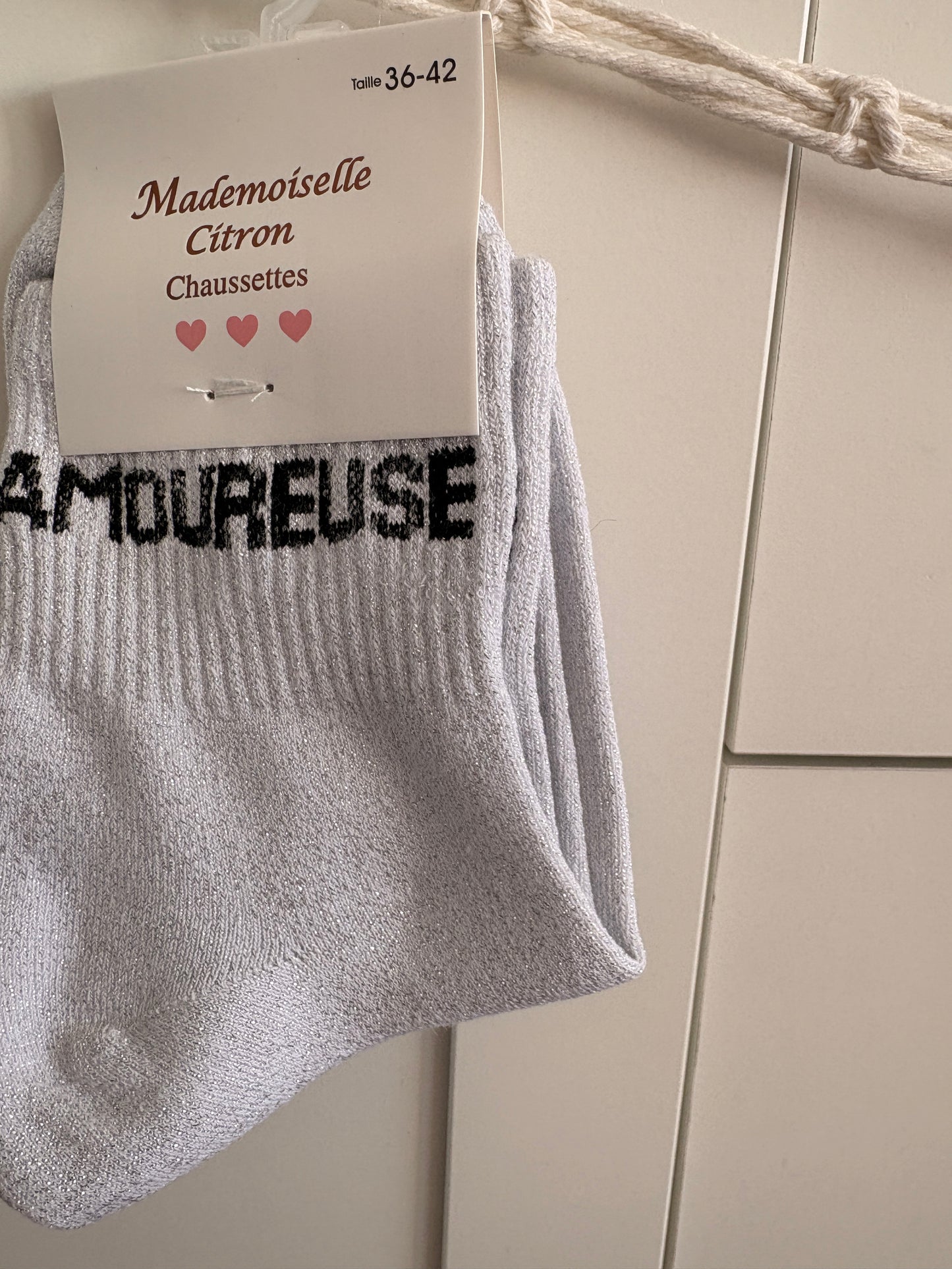 Calcetines altos con lentejuelas Amoureuse - Calcetines románticos