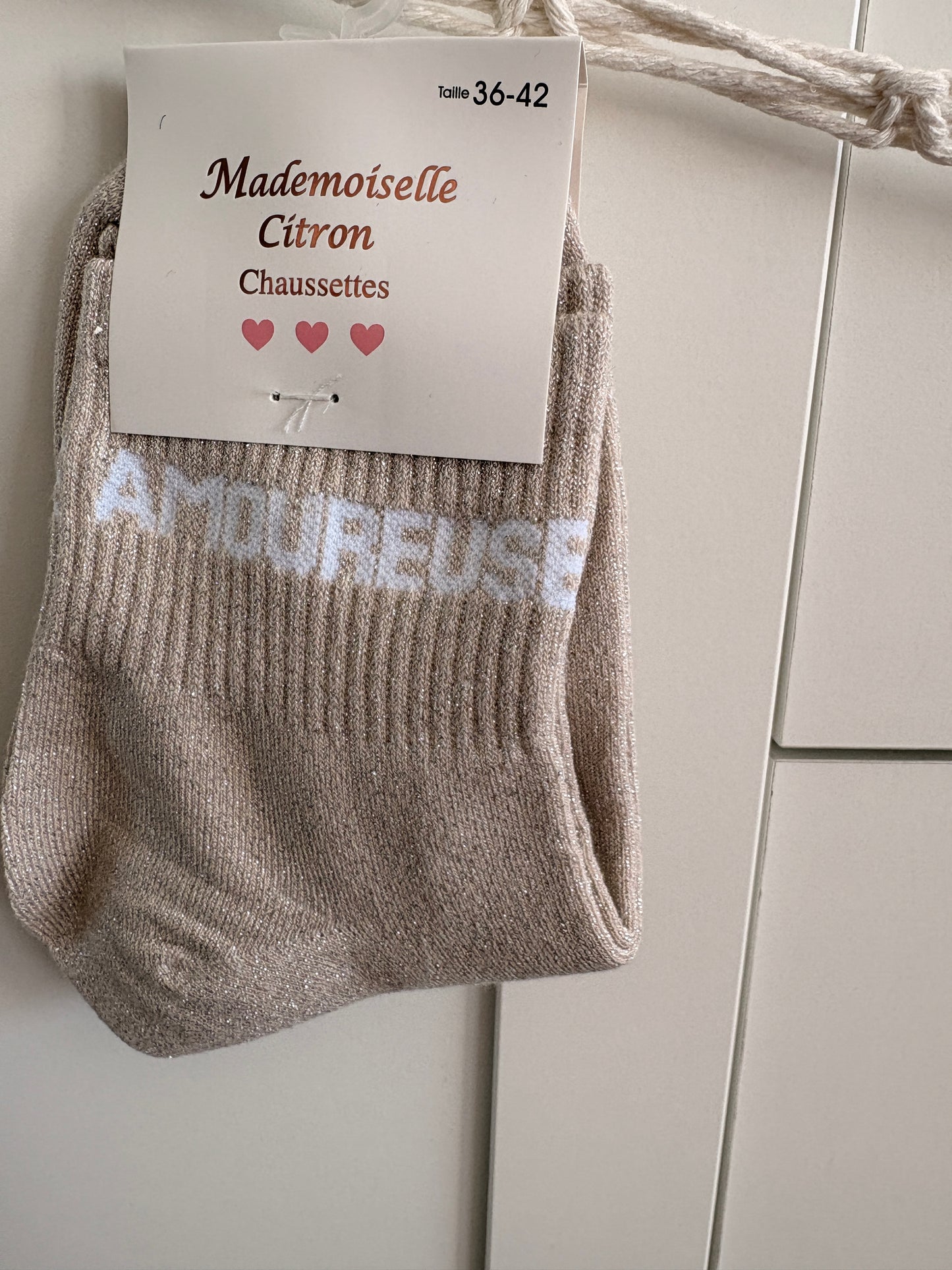 Calcetines altos con lentejuelas Amoureuse - Calcetines románticos