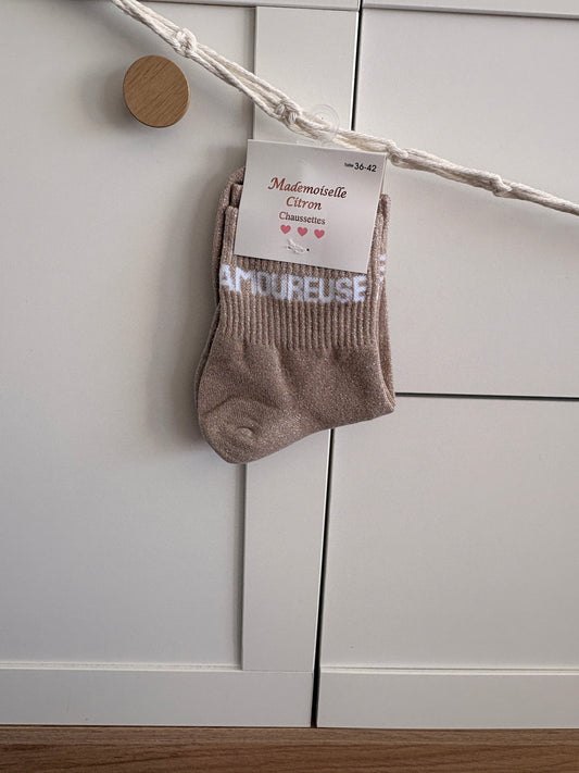 Chaussettes pailletées “Amoureuse”