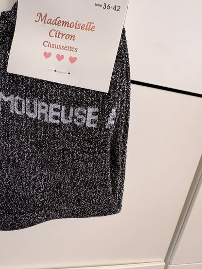 Calcetines altos con lentejuelas Amoureuse - Calcetines románticos