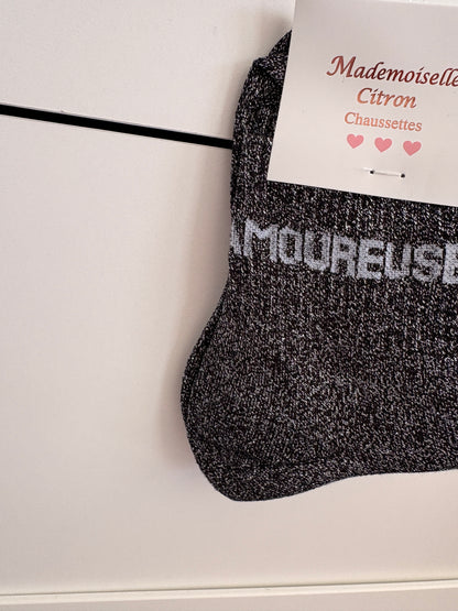 Calcetines altos con lentejuelas Amoureuse - Calcetines románticos