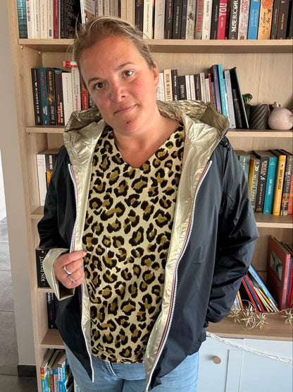 Veste imperméable réversible Laura Jo ouverte côté doré