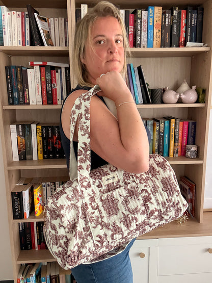 Sac Polochon  Matelassé Toile de Jouy – Amour