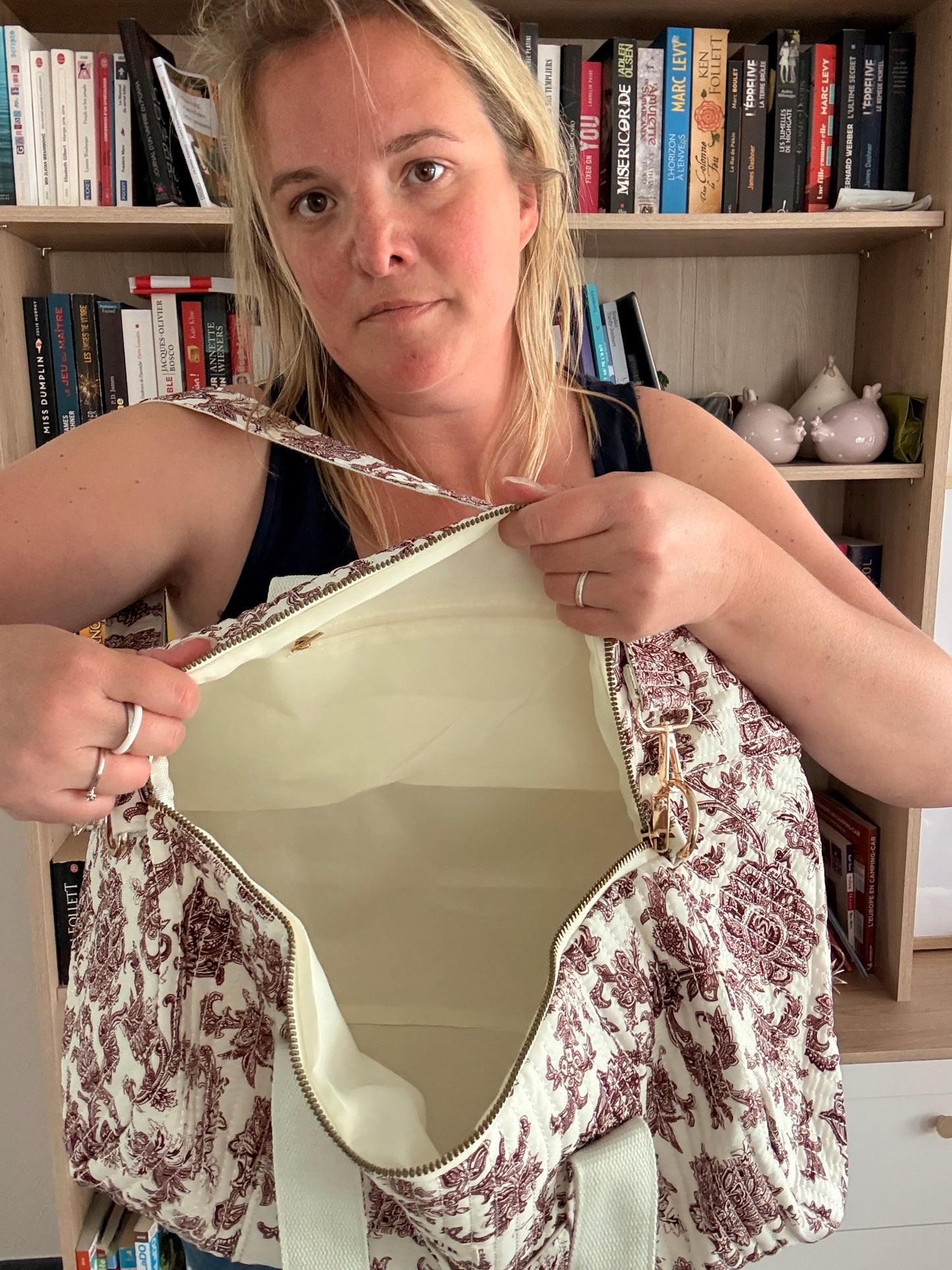 Sac Polochon  Matelassé Toile de Jouy – Amour