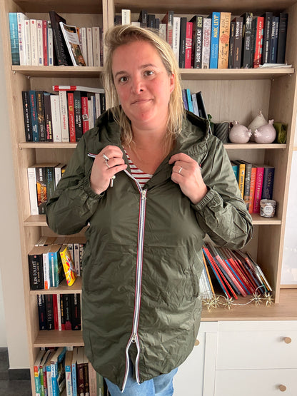 Laura Jo - Parka manteau kaki imperméable long fine doublure