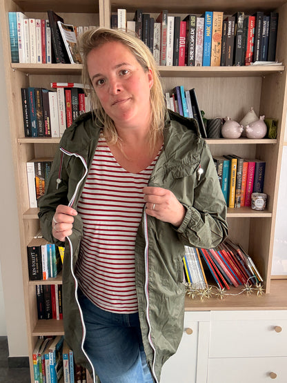 Laura Jo - Parka manteau kaki imperméable long fine doublure