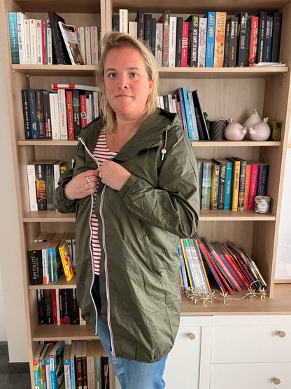 Laura Jo - Parka manteau kaki imperméable long fine doublure