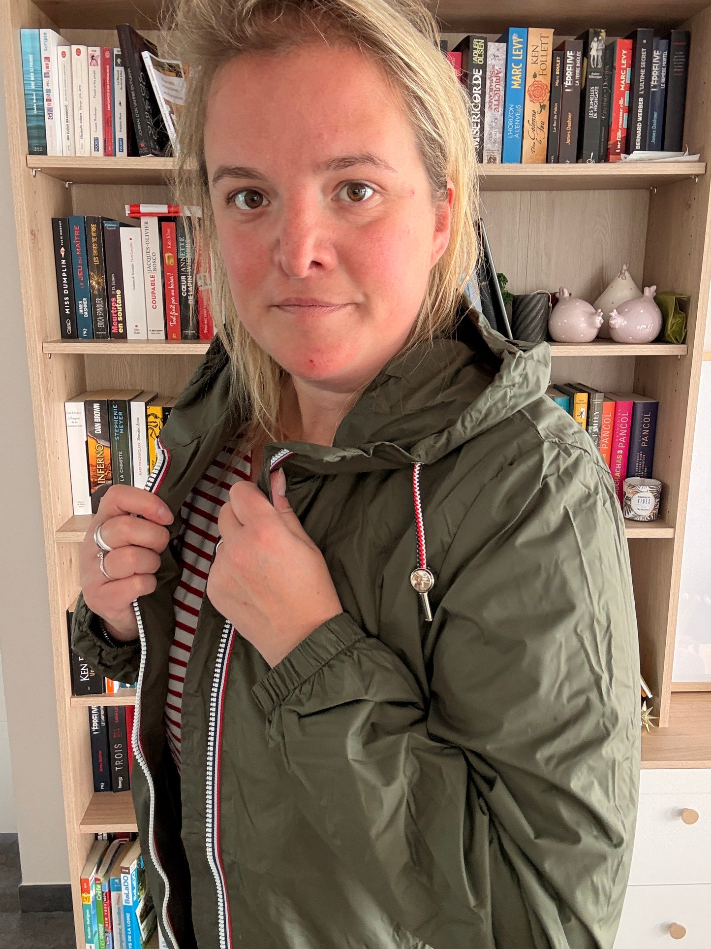 Laura Jo - Parka manteau kaki imperméable long fine doublure