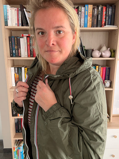 Laura Jo - Parka manteau kaki imperméable long fine doublure