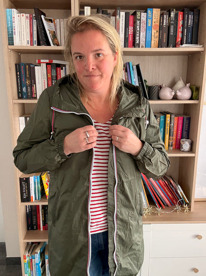 Laura Jo - Parka manteau kaki imperméable long fine doublure