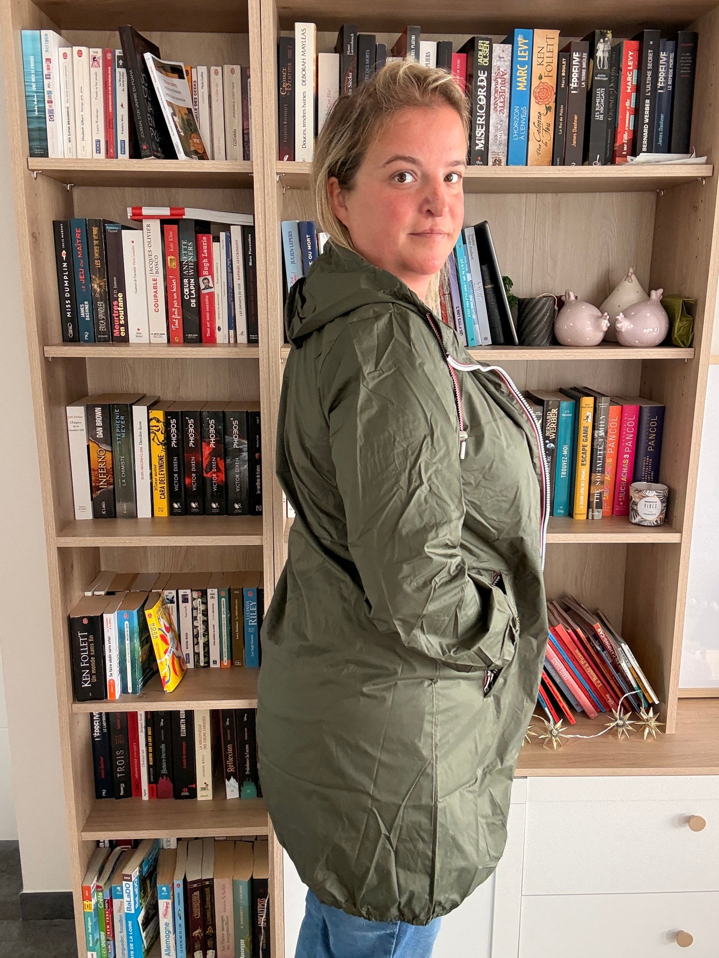 Laura Jo - Parka manteau kaki imperméable long fine doublure