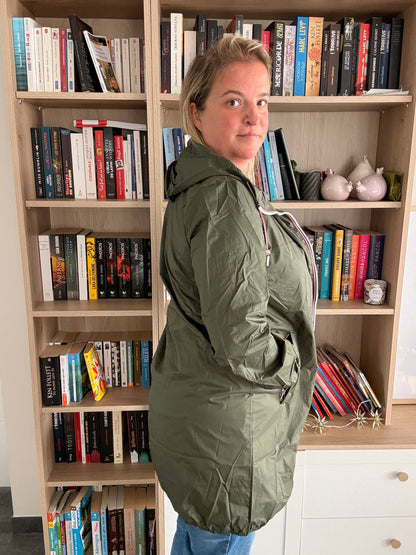 Laura Jo - Parka manteau kaki imperméable long fine doublure