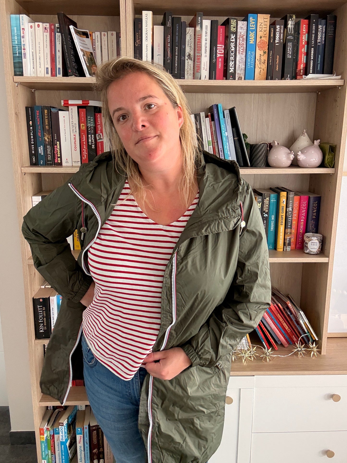 Laura Jo - Parka manteau kaki imperméable long fine doublure