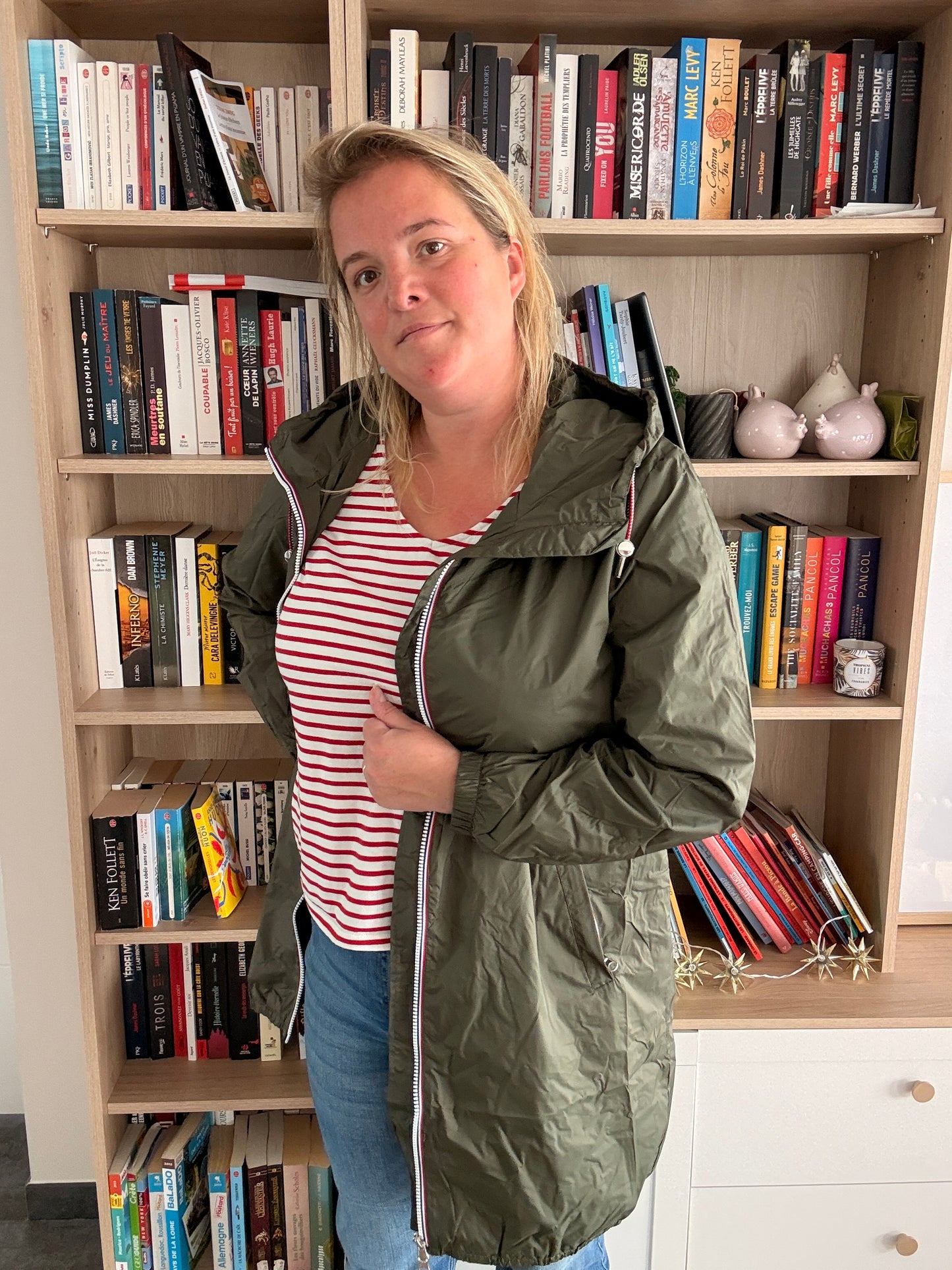 Laura Jo - Parka manteau kaki imperméable long fine doublure