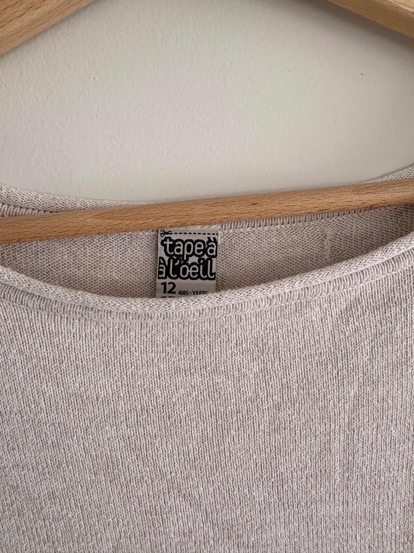 T-shirt Maille Beige Fille – Tape à l'Œil Seconde Main 12 ans