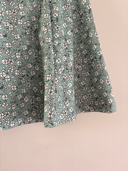 Jupe Courte Fleurie Bleu Turquoise taille L