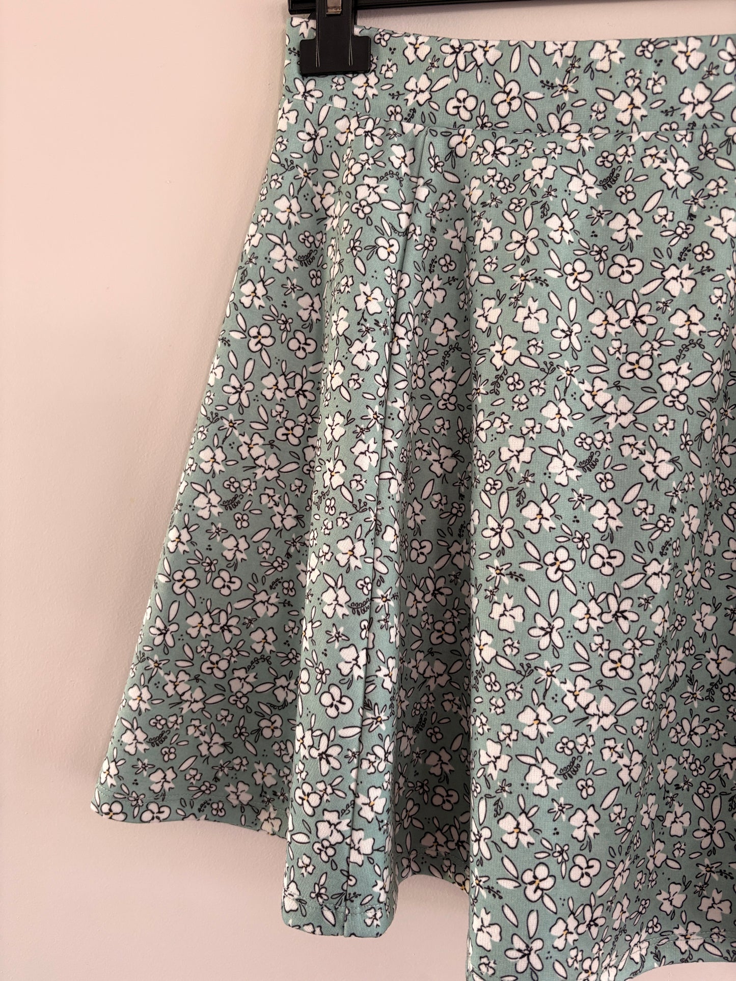 Jupe Courte Fleurie Bleu Turquoise taille L