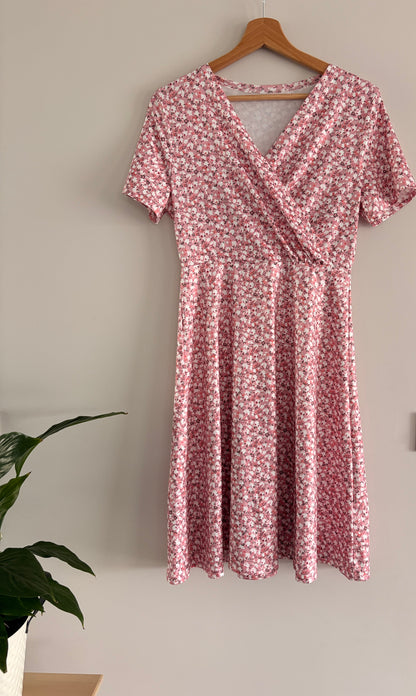 Robe Fleurie Rose Cache-Cœur Taille M/38