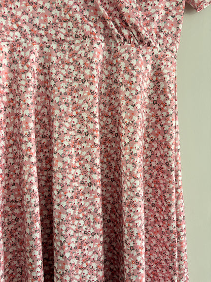 Robe Fleurie Rose Cache-Cœur Taille M/38