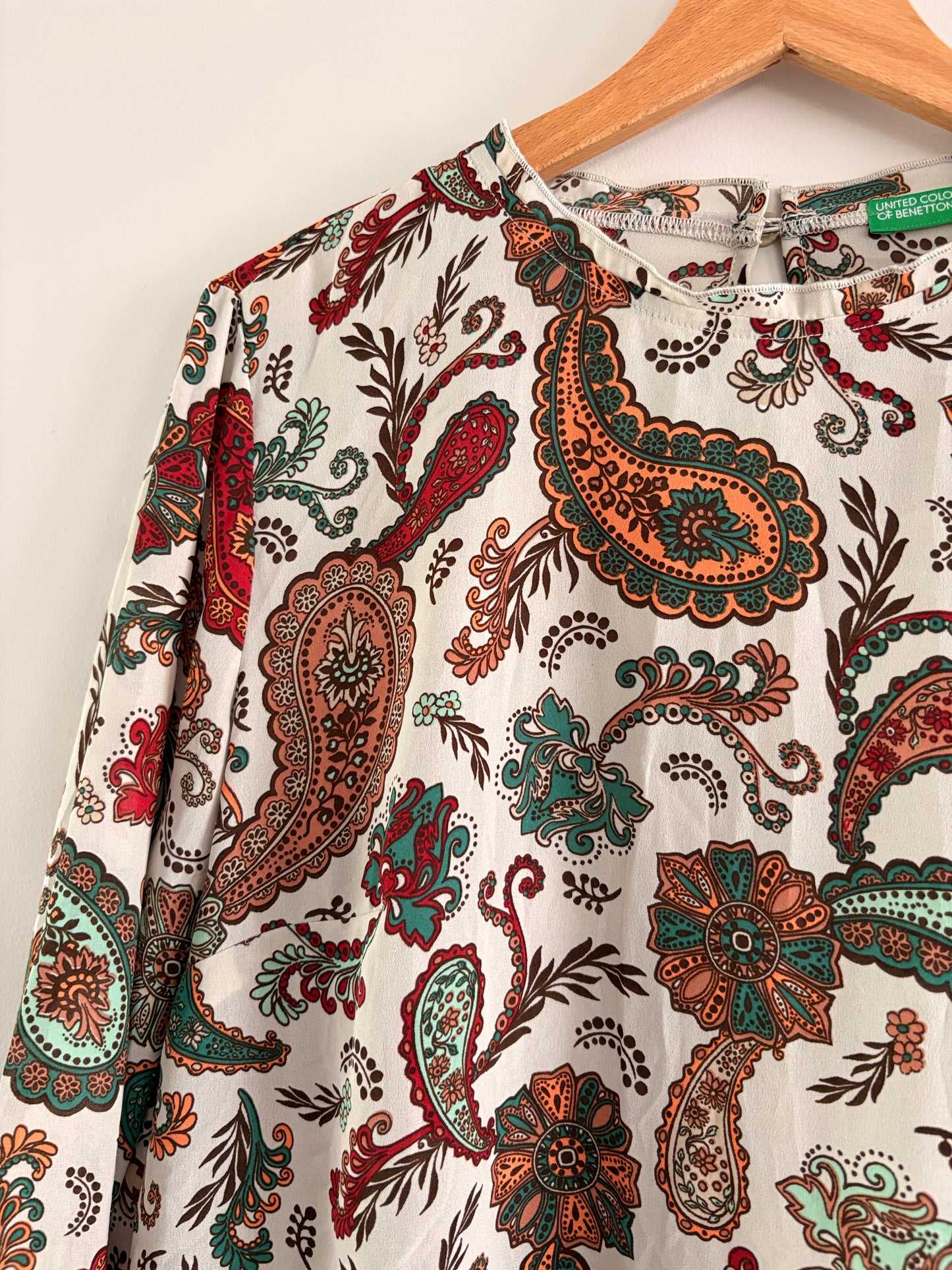 Blouse Paisley Ivoire Manches Volantées – United Colors of Benetton taille M