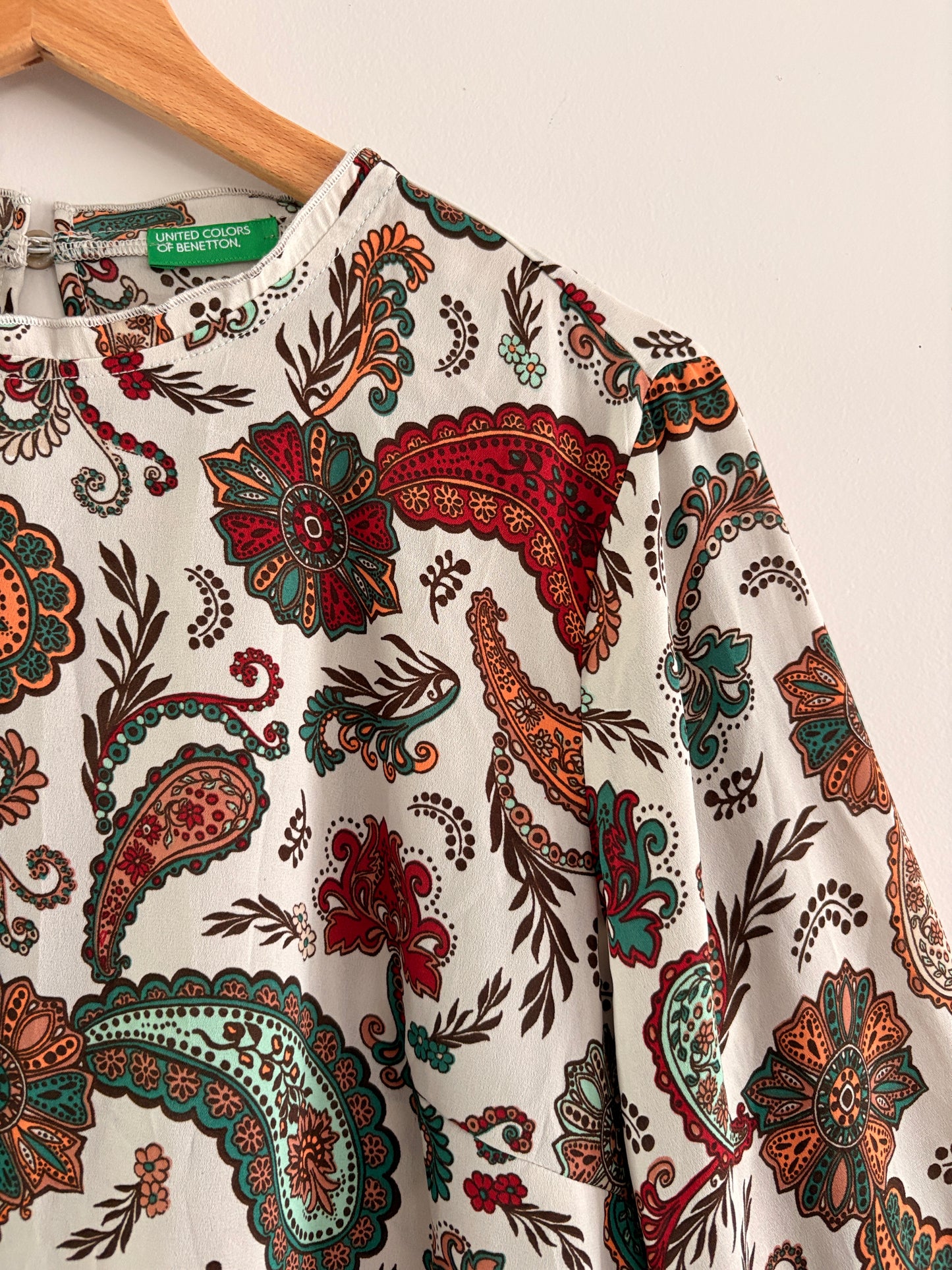 Blouse Paisley Ivoire Manches Volantées – United Colors of Benetton taille M