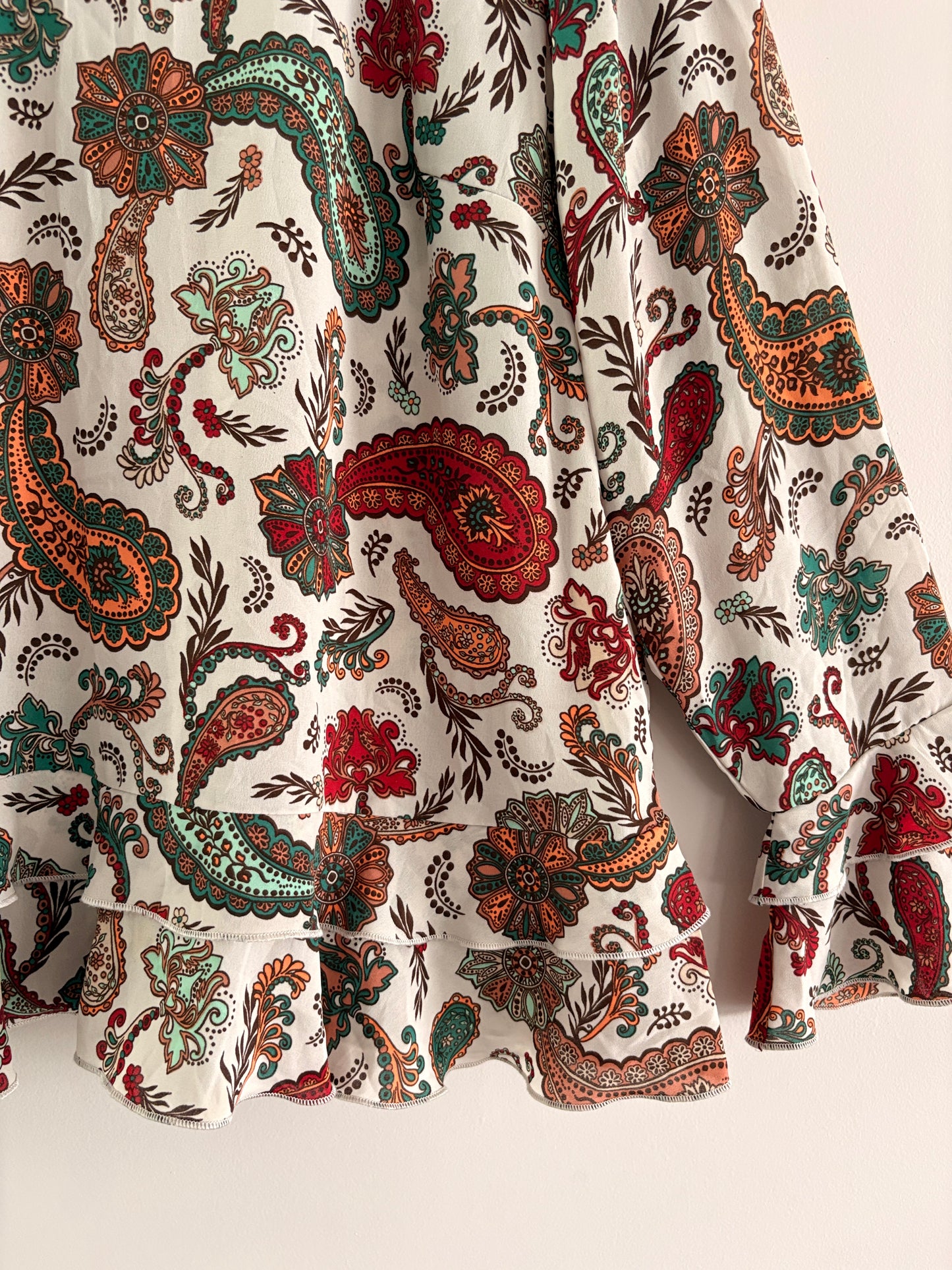 Blouse Paisley Ivoire Manches Volantées – United Colors of Benetton taille M