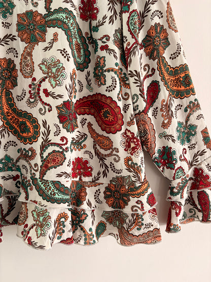 Blouse Paisley Ivoire Manches Volantées – United Colors of Benetton taille M