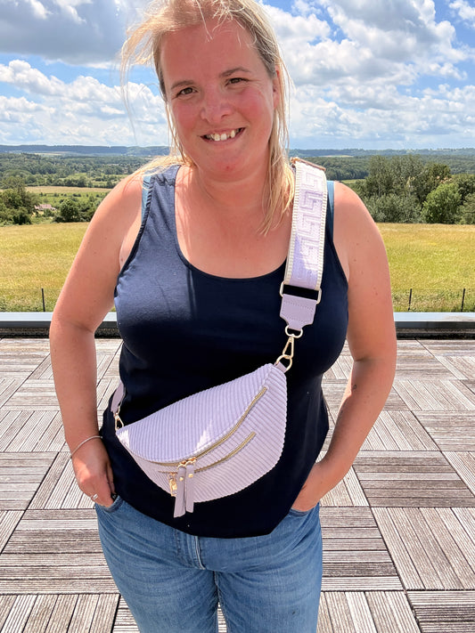 Sac Banane Velours Côtelé – Violet Lilas | Le Petit Placard